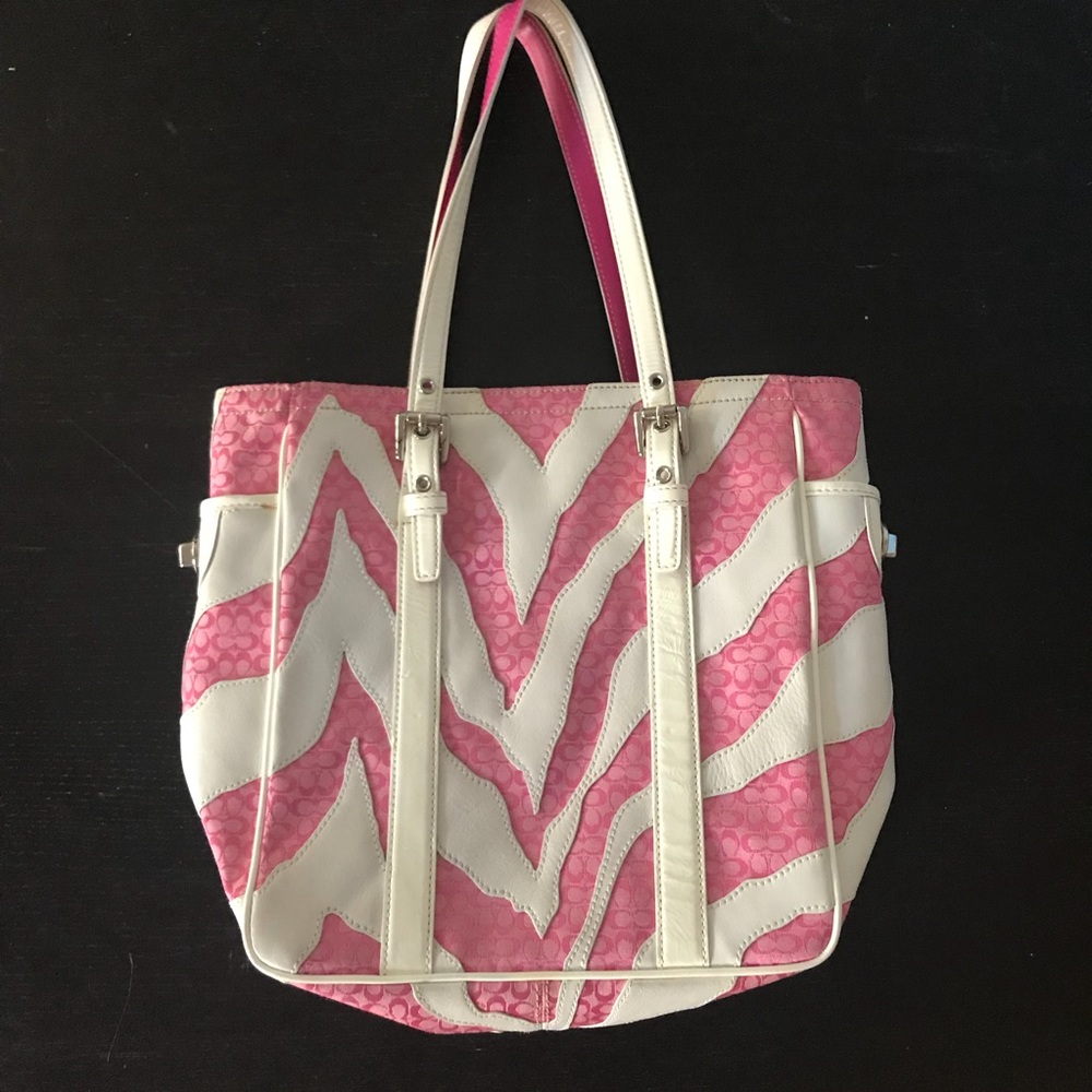 COACH Pink ZEBRA tote! Limited edition!